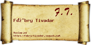 Fábry Tivadar névjegykártya